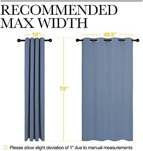 NICETOWN Stone Blue Blackout Curtains - Image 7