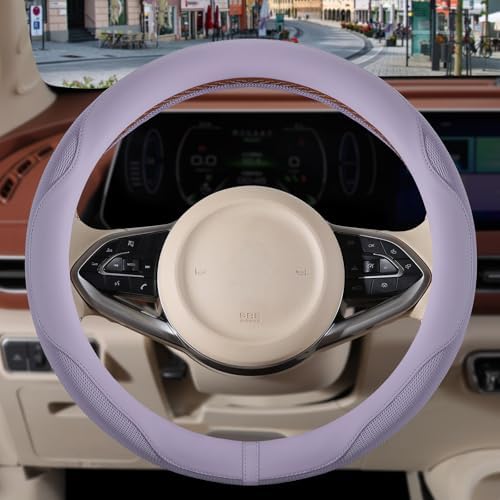 Nappa Leather Purple Steering Wheel Cover Large 16 inch - Image 2