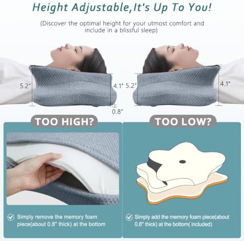 CHxxy Cervical Neck Pillow for Pain Relief Sleeping, Memory Foam Pillows - Image 4