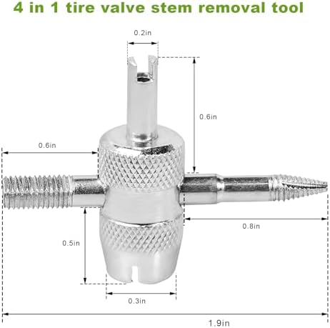 4-Way Valve Core Tool Tire Valve Tools, 4-in-1 Automobile Tire Valve Stem Core - Image 2