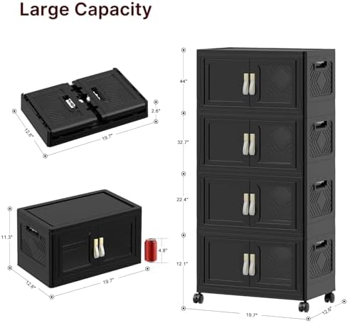 Stackable Storage Bins with Doors & Lids & Wheels - Image 2