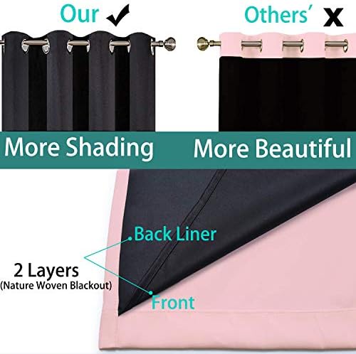 Yakamok Pink 100% Blackout Curtains 63 Inches Long - Image 5