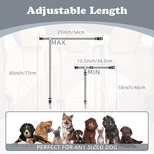 BWOGUE 2 Pack Dog Seat Belt for Car, Headrest Restraint Strap Set - Image 4