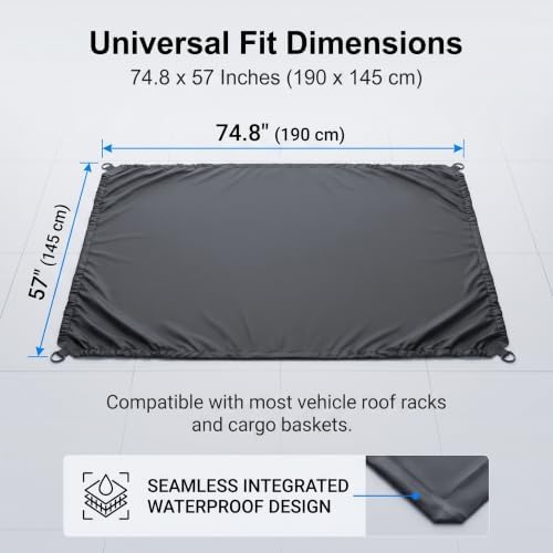 Car Roof Rack Cover, Drawstring Windproof Rooftop Luggage Shield, Outdoor - Image 2