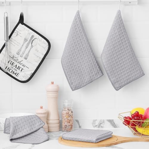 Homaxy Microfiber Waffle Weave Kitchen Dish Cloths, 12 Pack - Image 5