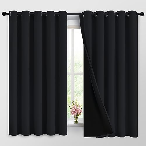 Yakamok Black 100% Blackout Curtains 63 Inches Long by Yakamok