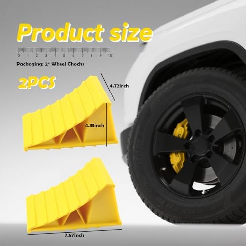 Wheel Chocks for Trailer 2 Pack, Non-Slip Heavy Duty Wheel Chocks for Parking - Image 2