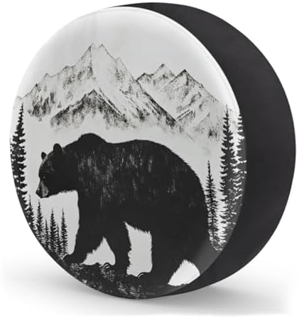Bear Black Spare Tire Cover Dust-Proof Wheel Protector - Image 2