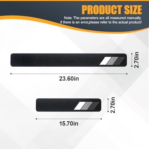 Craedli 4PCS Tri-Color Door Sill Protectors, Carbon Fiber Car Front Rear Door - Image 2