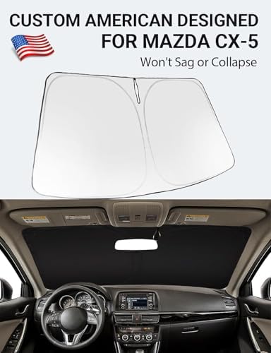 Proadsy Custom Fit 2013-2016 Mazda CX-5 Windshield Sun Shade, Blocks Heat - Image 2