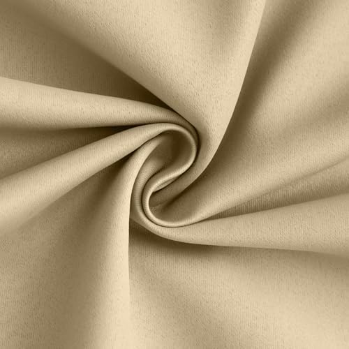 Yakamok Beige 100% Blackout Curtains 72 Inches Long - Image 3