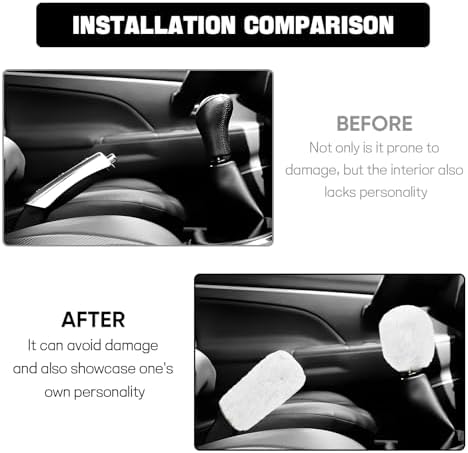 Hovom 2PCS Fluffy Car Gear Shift Knob Cover & Handbrake Cover - Image 6