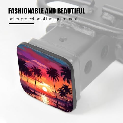 Hitch Cover Fits for 2-Inch Hitch, Tropical Sunset - Image 4