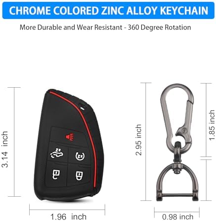 QBUC 2 Pcs Key Fob Cover for Chevy, 5 Buttons Silicone - Image 3
