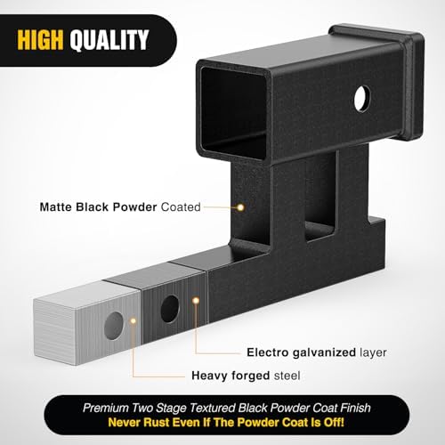 Nilight Trailer Hitch Extender Adapt 1-1/4 Inch to 2" Receiver Adjustable - Image 3