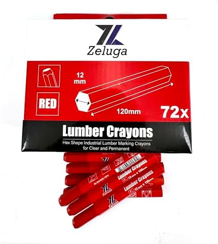 Zeluga 4.7in. x 0.47in. Hex Shape Industrial Lumber Marking Crayons - Image 3