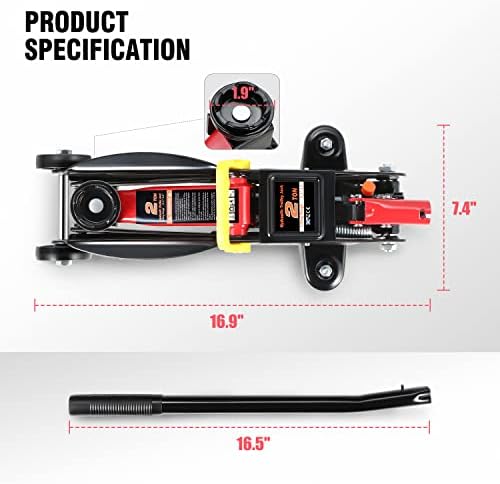 DNA Motoring TOOLS-00234 Low Profile Hydraulic Trolley Service/Floor Jack - Image 4