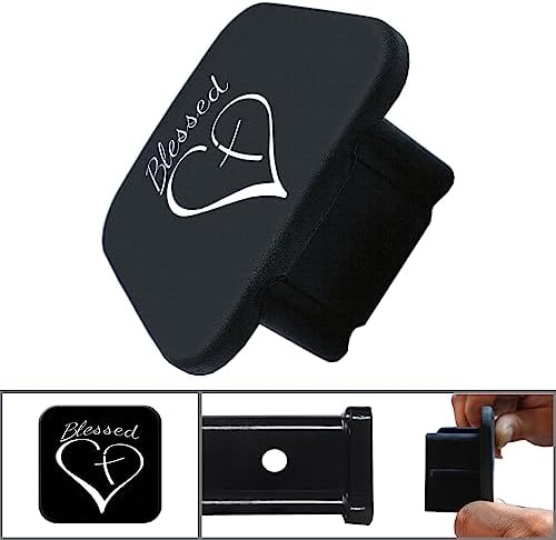 2 Inch Blessed Cross and Heart Christian Trailer Hitch Tube Cover Plug Cap - Image 2