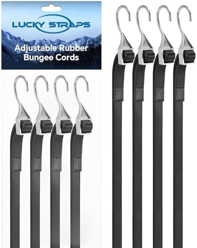 Lucky Straps 60 Inch Adjustable Rubber Bungee Cords, 8 Pack by LuckyStraps