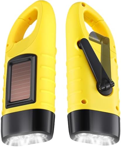 Leelosp 2 Pcs Hand Crank Solar Flashlight Emergency LED by Leelosp