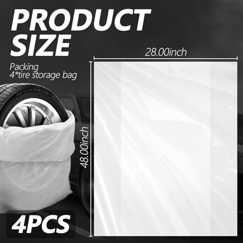 4PCS Extra-Large Tire Covers, Tear-Resistant LDPE Plastic Tire Bags - Image 2