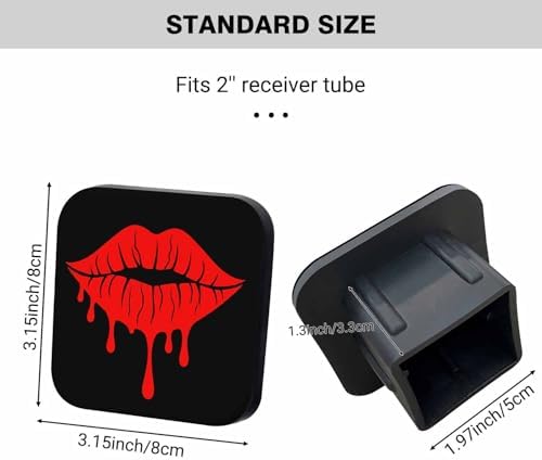 Swono 2In Rubber Tow Hitch Cover Red Mottled Lips Beautiful Pattern Tow - Image 2