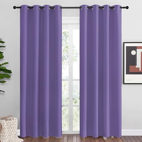 NICETOWN Lilac Purple Blackout Curtains 86" Long, 2 Pieces by NICETOWN