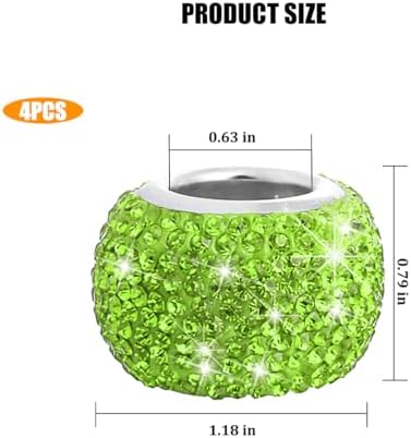 Bling Crystal Headrest Collar Rings, Light Green - Image 2
