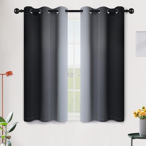 SimpleHome Ombre Black to Grey White Curtains by SimpleHome