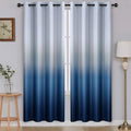 SimpleHome Ombre Gradient Blue White to Gray Curtains by SimpleHome