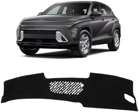 KUST Black Dash Cover for Hyundai Kona 2024 2025 2026 Polyester Dashboard Cover by KUST