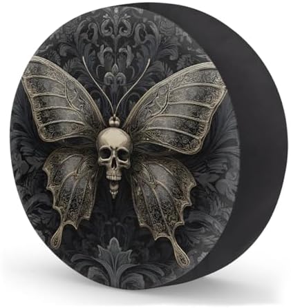 Black Skull Spare Tire Cover Dust-Proof Wheel Protector - Image 2