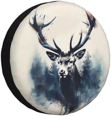 Deer Spare Tire Cover Wheel Protectors Weatherproof Deer Pattern Wheel Covers by Unknown