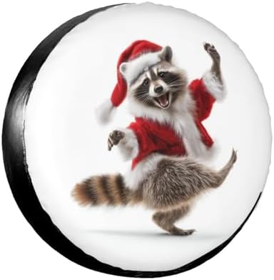 Christmas Raccoon Dancing Spare Tire Cover Universal by Unknown