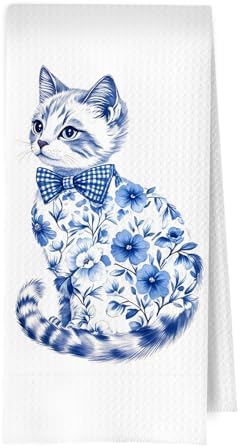 Chinoiserie Flower Cat Kitchen Decor by Unknown