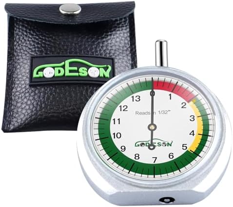 GODESON Tire Tread Depth Gauge, Dial Type Tire Depth Gauge in 32nds, by GODESON