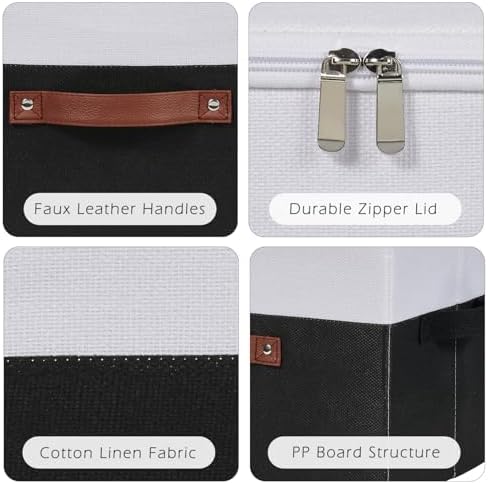 Storage Bins with Zipper Lids Decorative Lidded Baskets Boxes - Image 2