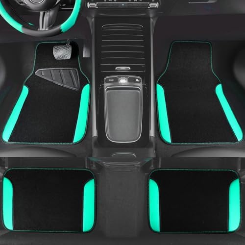 CAR PASS Faux Leather Steering Wheel Cover and Waterproof Car Floor Mats - Image 4
