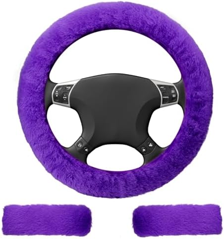 3 PCS Fluffy Steering Wheel Cover Set by BFXM