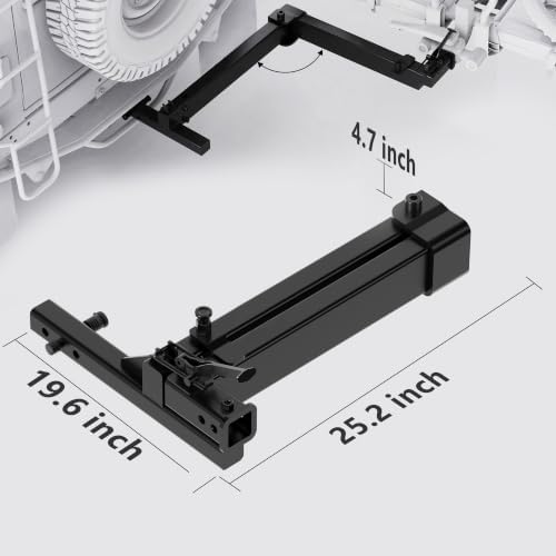 Swing Away Hitch Adapter, 90-Degree Swing Arm, Fits 2-Inch Receiver, 400 lbs - Image 2