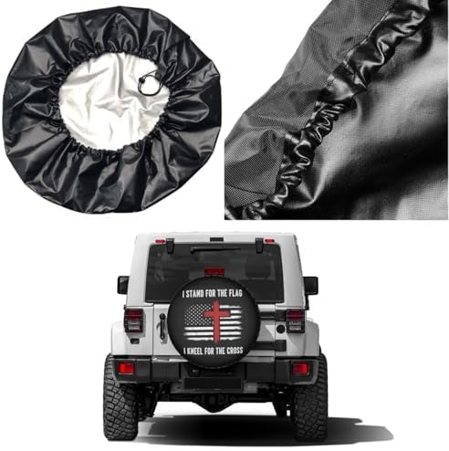 I Stand for The Flag, Kneel for The Cross Spare Tire Cover Dust-Proof Wheel - Image 5