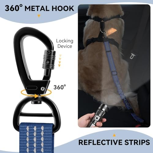 Pawaboo 2Pack Dog Car Seatbelt, 3-in-1 Dog Tether - Image 2