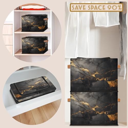 Black Gold Marble Storage Bins - Image 7