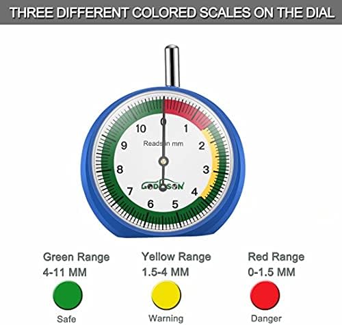 GODESON 88703 Dial Tire Tread Depth Gauge in MM, Professional - Image 4