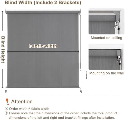 AOSKY Cordless Patio Roll Up Blinds - Image 2