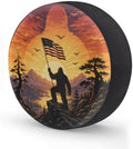 Bigfoot American Flag Spare Tire Cover Wheel Covers Protectors Waterproof by cfpolar