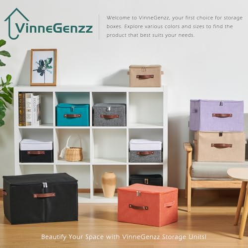Storage Bins with Zipper Lids Decorative Lidded Baskets Boxes - Image 7