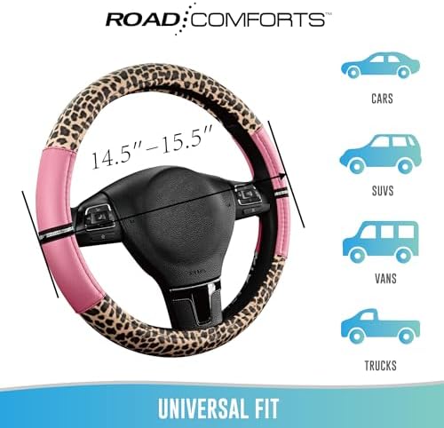 Road Comforts Leopard Steering Wheel Cover - Image 6