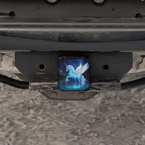 Swono Unicorn Pegasus Hitch Tube Cover Magic Blue Unicorn Horse Jungle River - Image 5