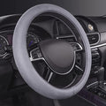 CAR PASS Car Steering Wheel Cover, 14.5-15 Inch Gray Faux Suede Universal by CARPASS